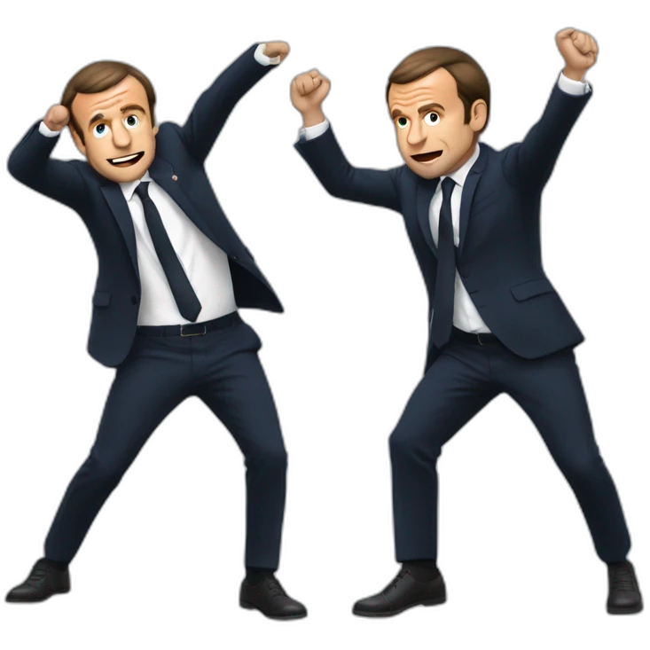 Macron qui fait un dab emoji