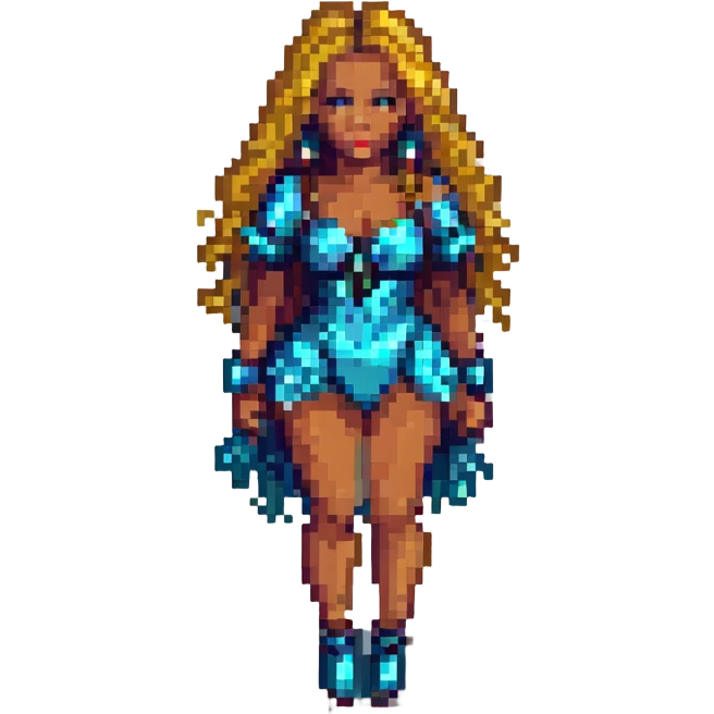 Beyoncé in a pixel art style, performing on stage emoji