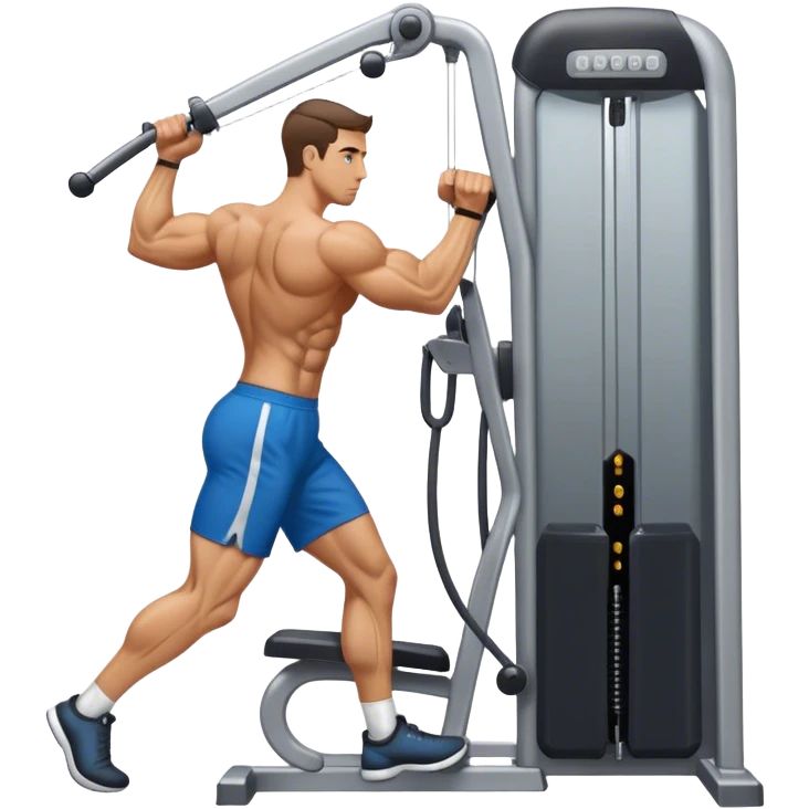 side-view man cable-machine tricep-pushdown emoji