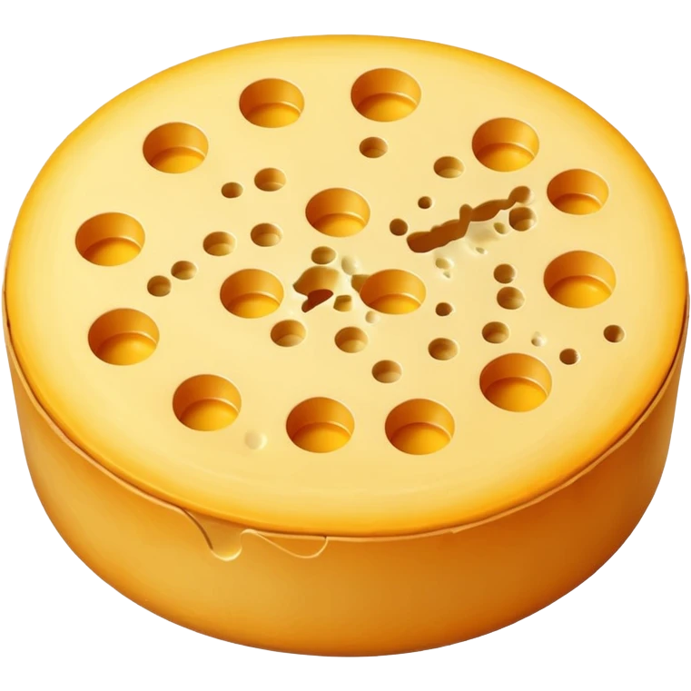 small aged cheese wheel with rind. emoji