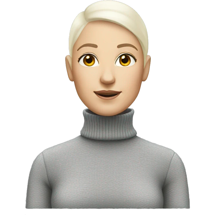 White bald woman turtleneck emoji