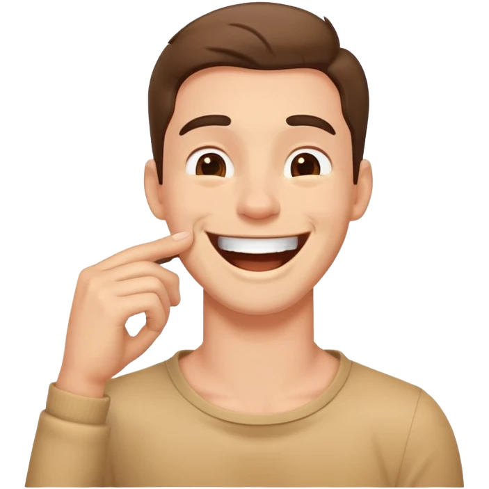 guy holding neck and laughing emoji