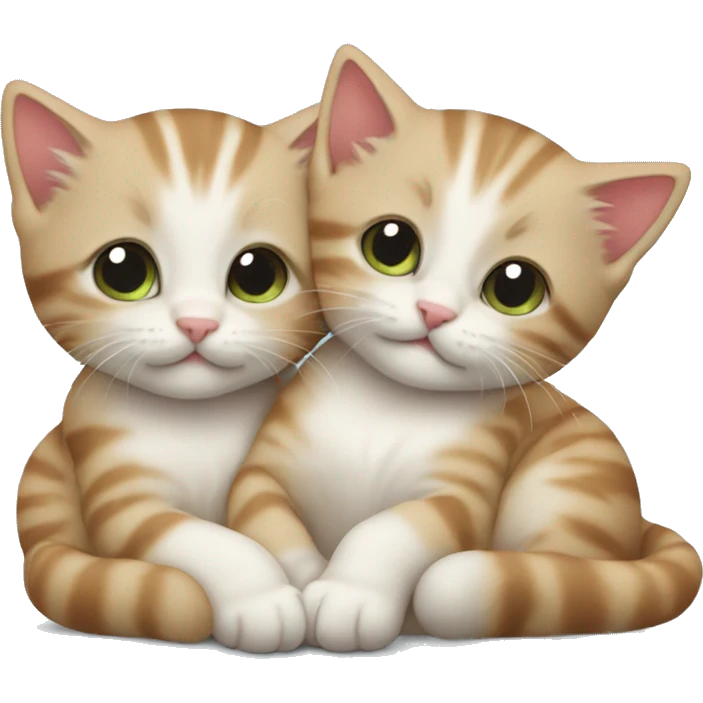Cute kittens cuddling emoji