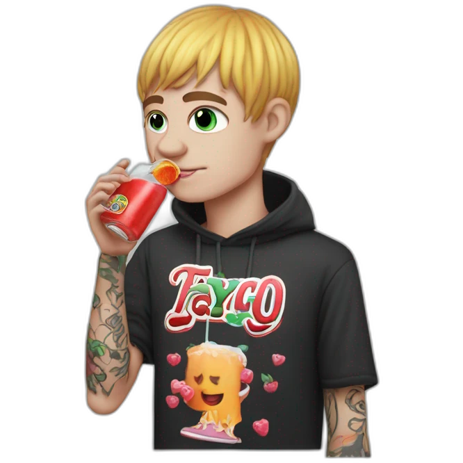 Lil Peep drinking a Faygo emoji