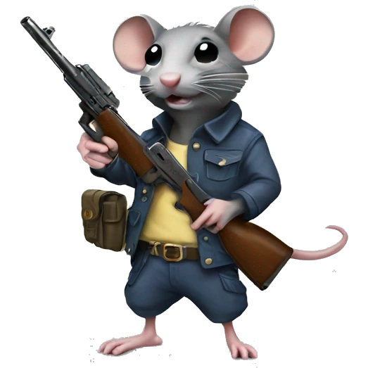 Rat with gun  emoji