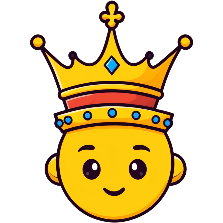 shushing face emoji with a crown emoji
