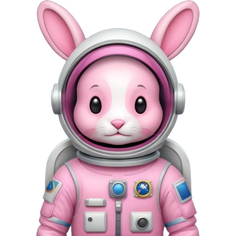 pink rabbit with astronaut costume emoji