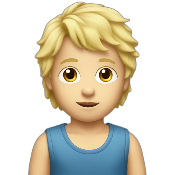 Toddler boy with blonde mullet hair emoji