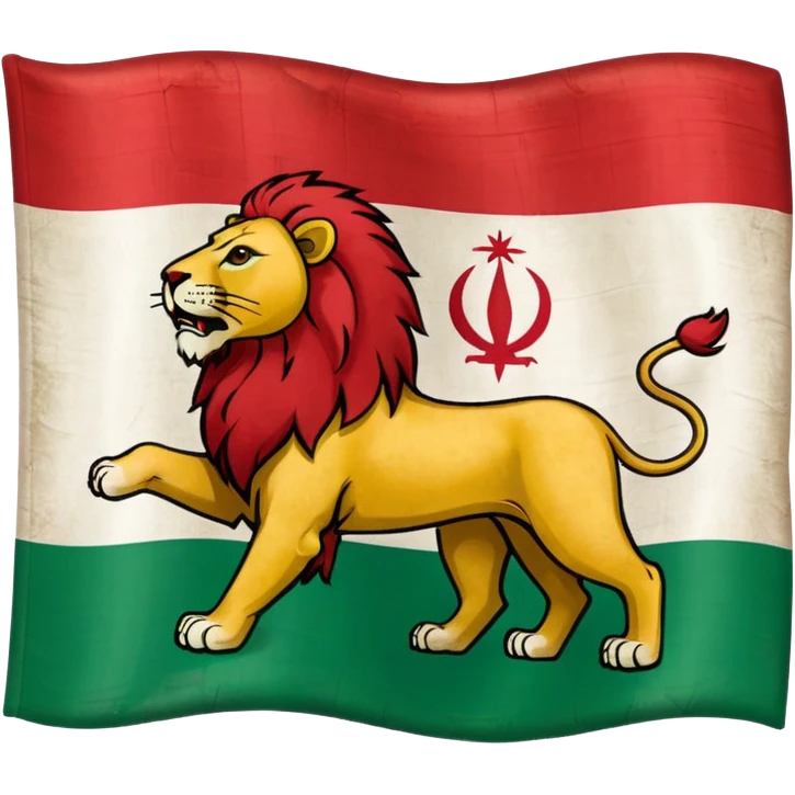 پرچم شیر و خورشید ایران رنگ اول سبز رنگ دوم سفید رنگ سوم قرمز emoji