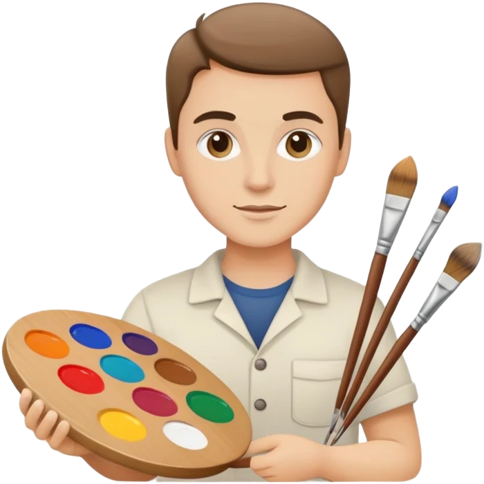 artist with palette and paintbrushes emoji