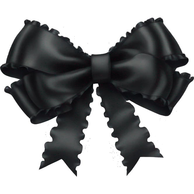 frilly black ribbon bow emoji
