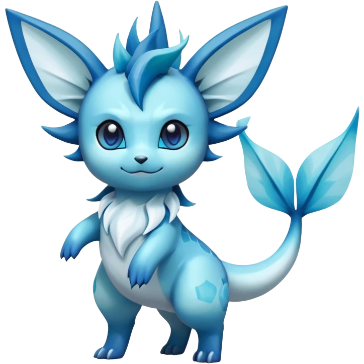 Kawaii Vaporeon-Glaceon-Pokemon full body emoji
