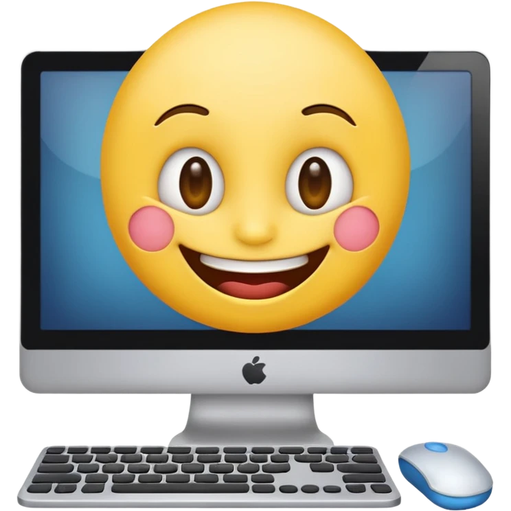 funny emoji with computer emoji