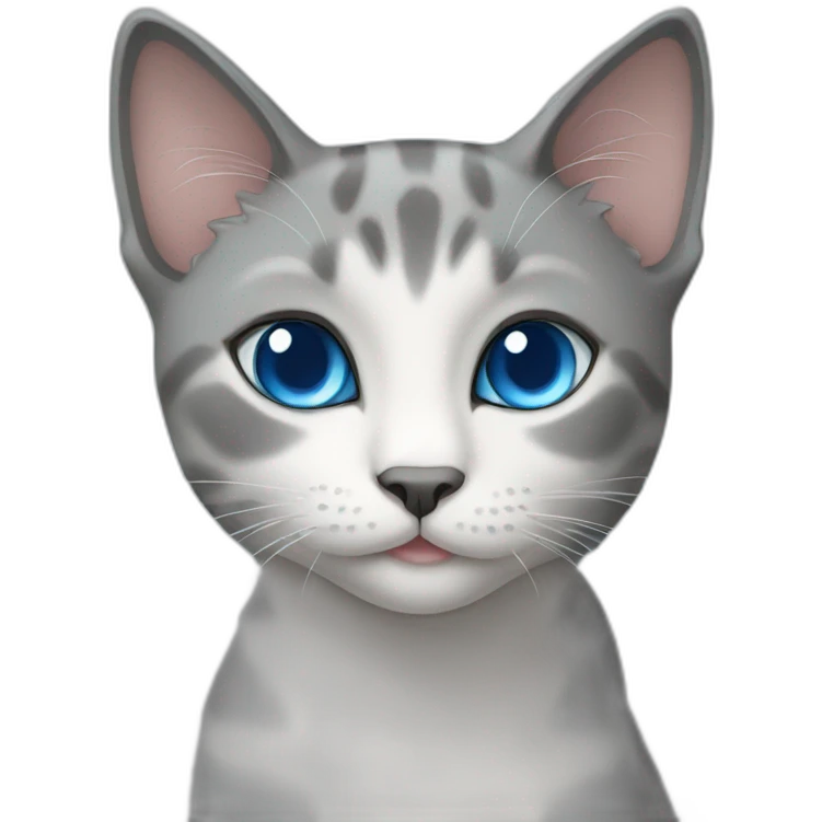 gray female cat blue eyes emoji