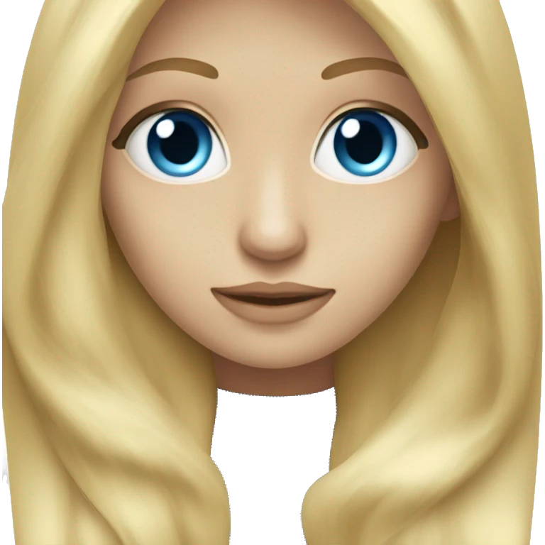 Long hair blondy with blue eyes emoji