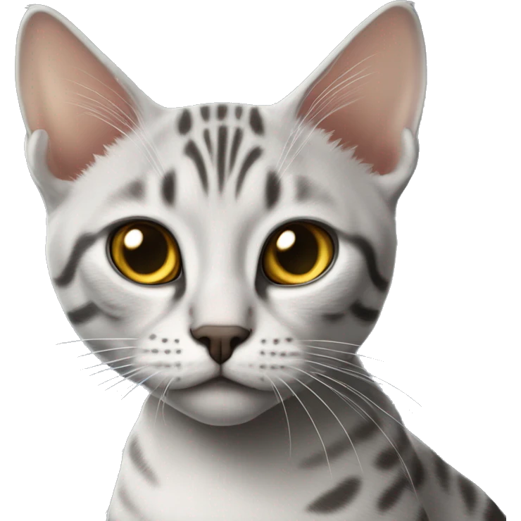 A cat of the Egyptian Mau breed hunted a spider emoji
