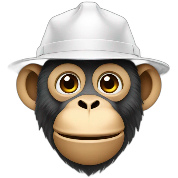 monkey head wearing a workers hat emoji