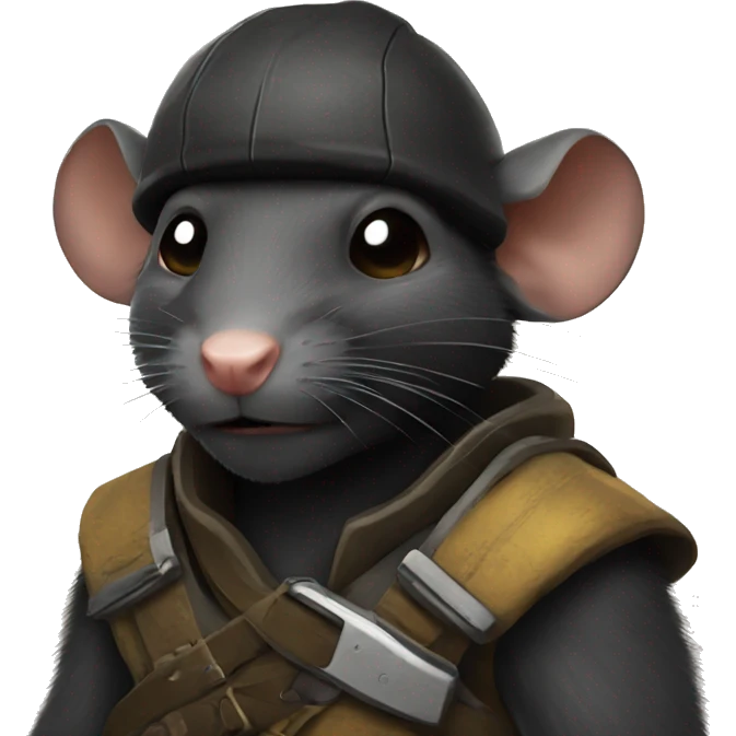 Black rat fighter emoji