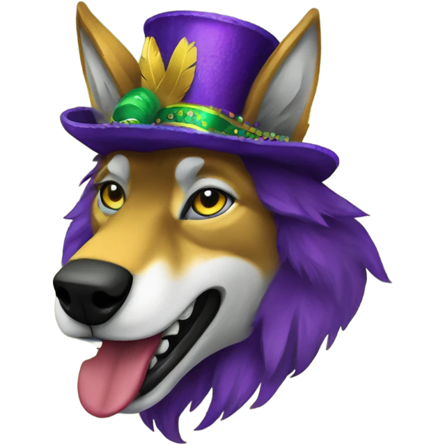 Mardi Gras wolf emoji