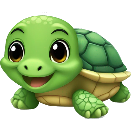 cute turtle with cute snake emoji