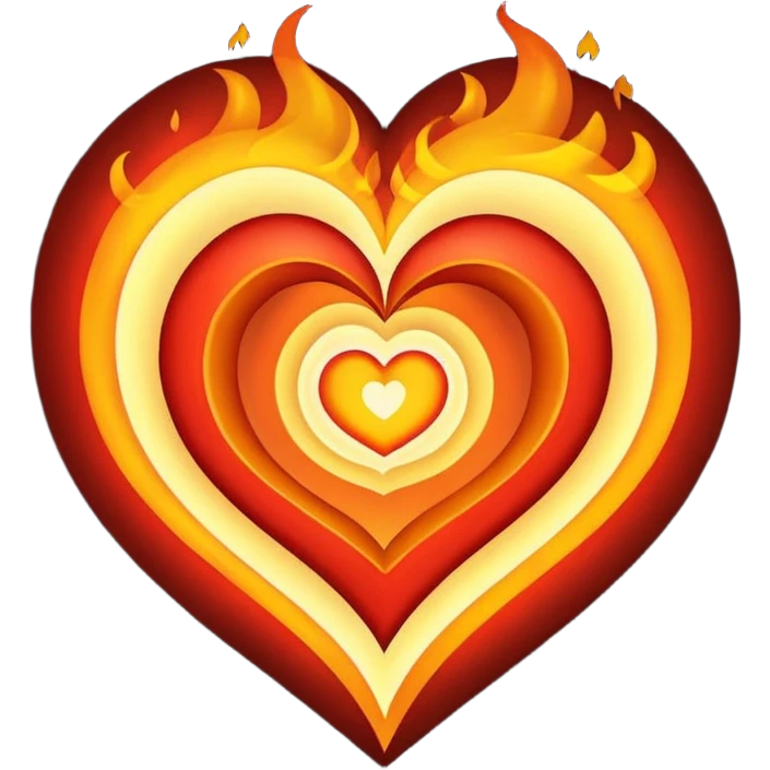 heart spiral and fire emoji