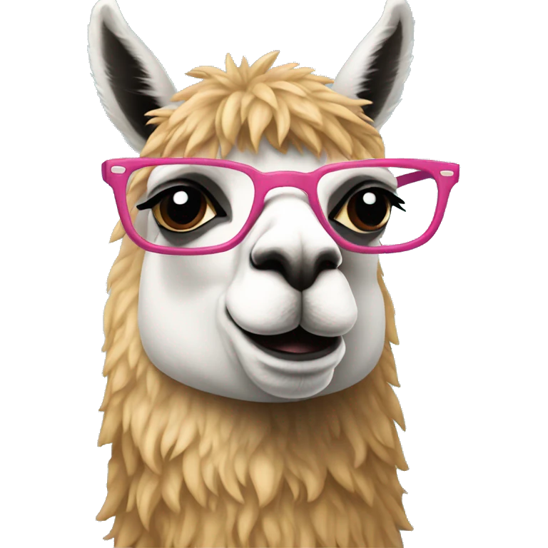 Llama con lentes emoji