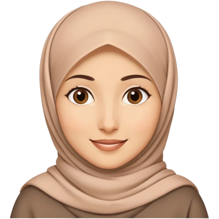 Caring mother wearing a hijab with a warm smile emoji