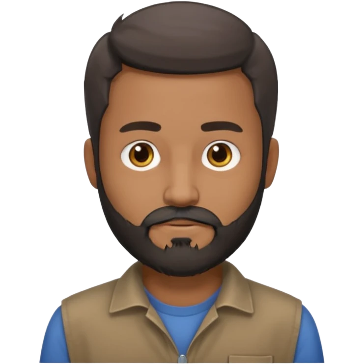 give my dad a grandpa look but beard mixed with grey and black , very low hair on head brown in complexion, casual clothes emoji