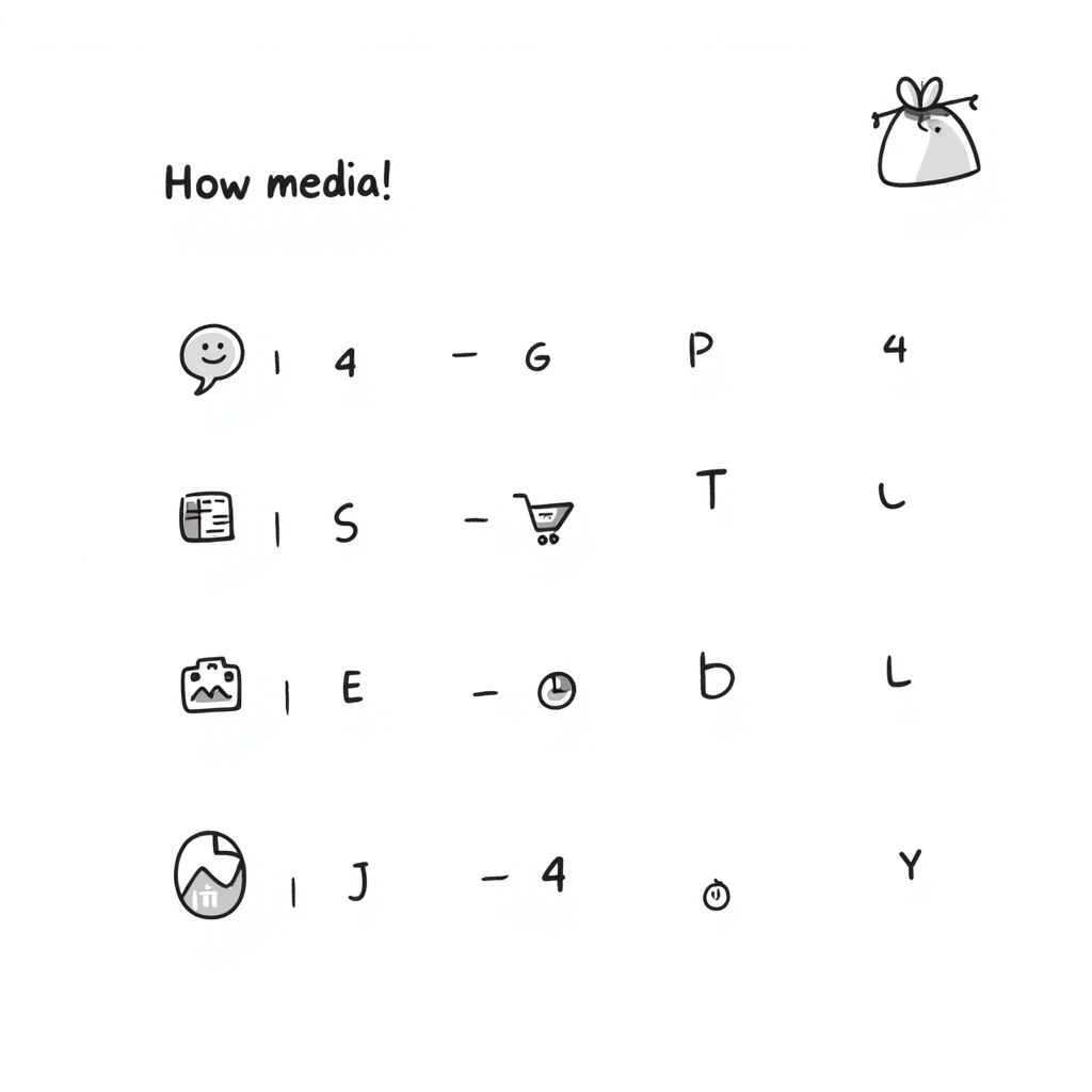 monthly social media posting schedule as a table with icons emoji