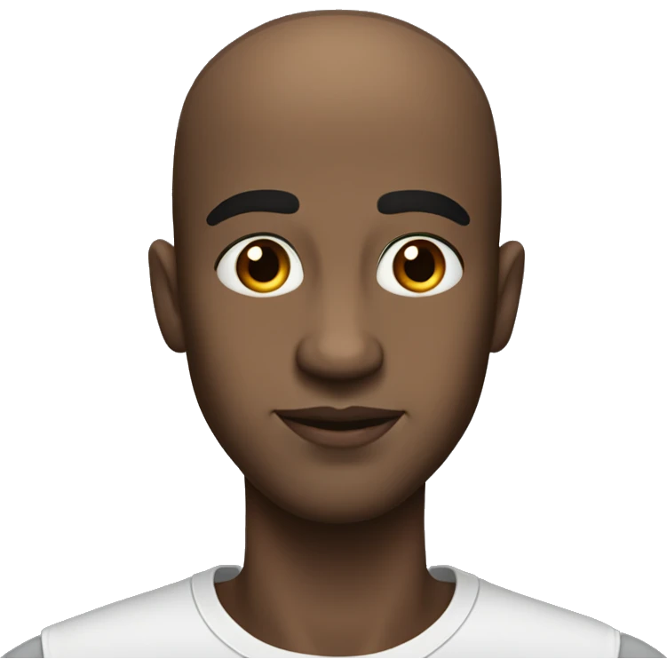 Black bald guy with buzzcut and big forehead also has big lips and a wide nose emoji
