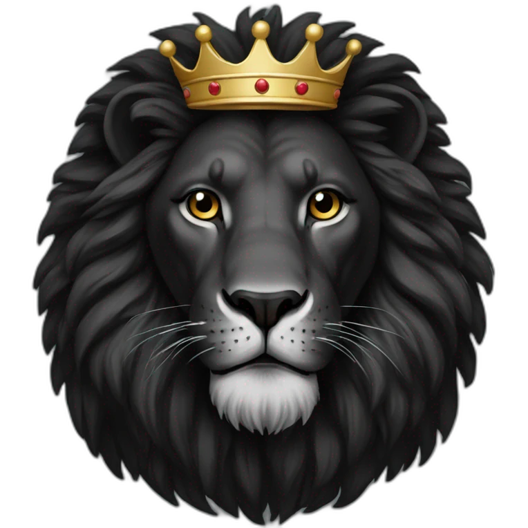 black Lion with crown emoji