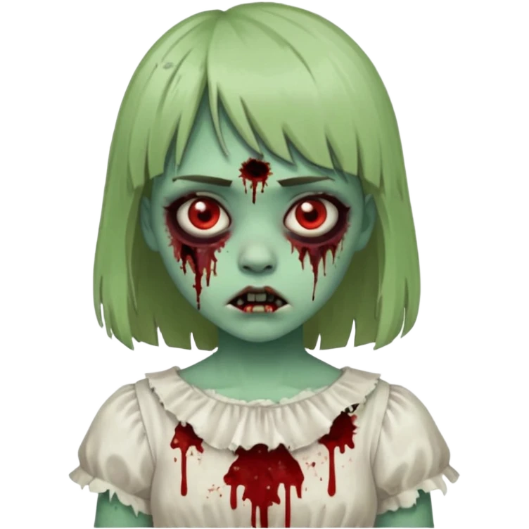 Zombi tradicional menina com franja emoji