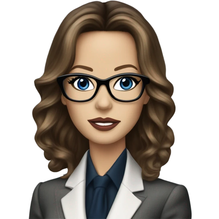 Realistic classy photo Kate Beckinsale blue eyes wearing glasses in a business meeting high fashion  emoji