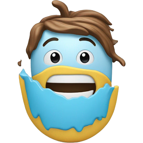 Emoji 3d de un bote de pintura con fondo azul y remarcado en celeste emoji