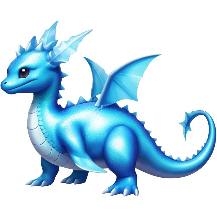 Shiny Exotic Colorful epic Lapras-Salamence-Vaporeon-Fakémon-hybrid-creature (full body)  emoji