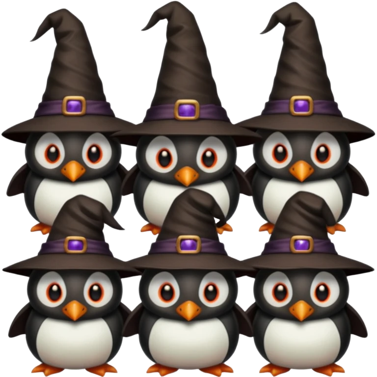Demons Penguins with Witch Hat emoji