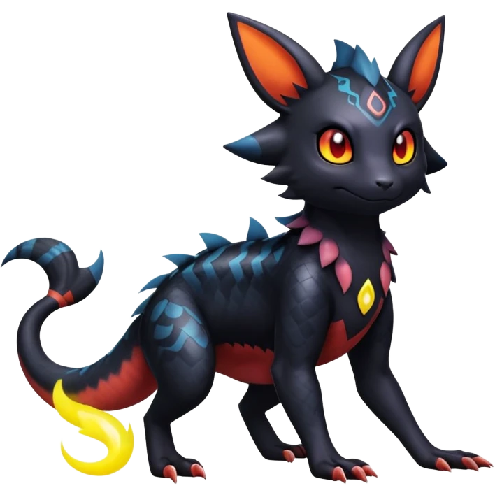 Salandit-Umbreon-Litten-Noibat-Fakémon-hybrid-creature (full body)  emoji