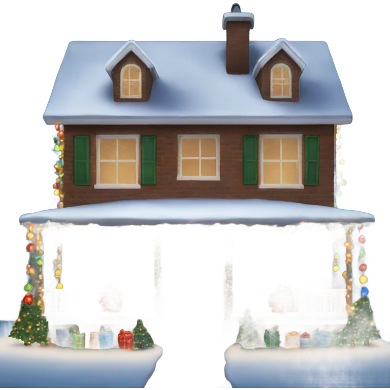 house decorated with christmas lights fancy emoji