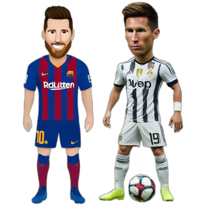 Messi agenouille devant Cr7 emoji