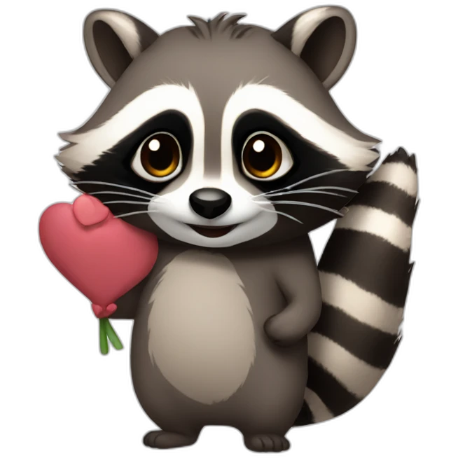 racoon love you emoji