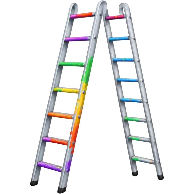 Metal ladder with paint splatters emoji