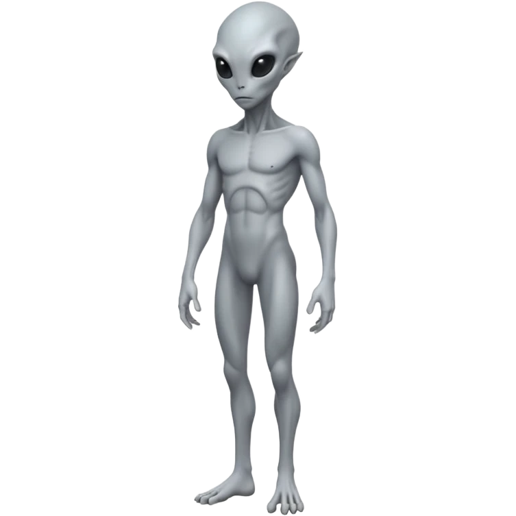 fullbody gray alien sideview emoji