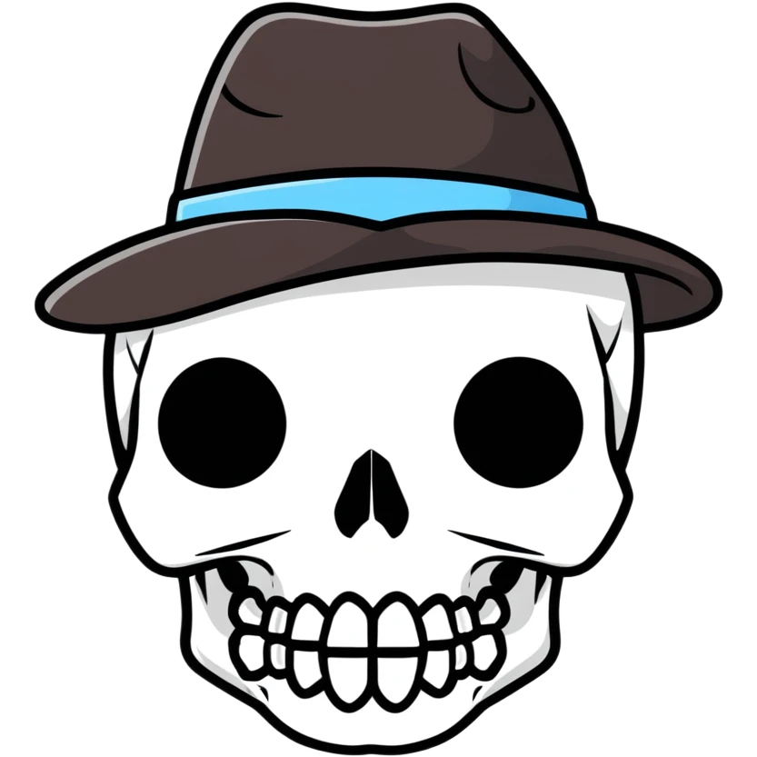 Skull wearing a hat emoji