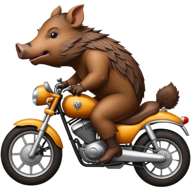 wild boar on a motorbike emoji
