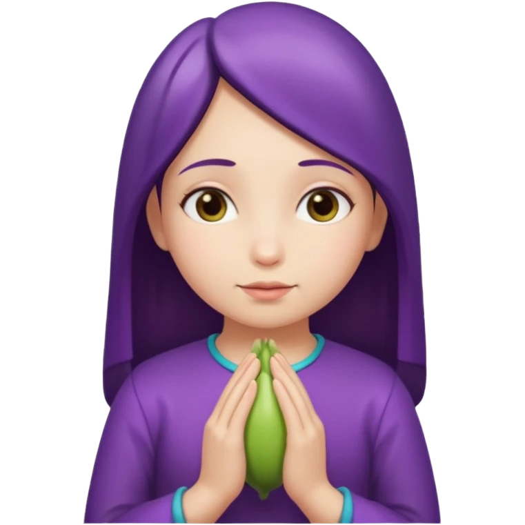 girl praying to 🍆 emoji