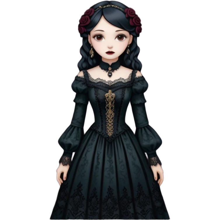 Gothic Victorian antique vintage edgy dress  emoji