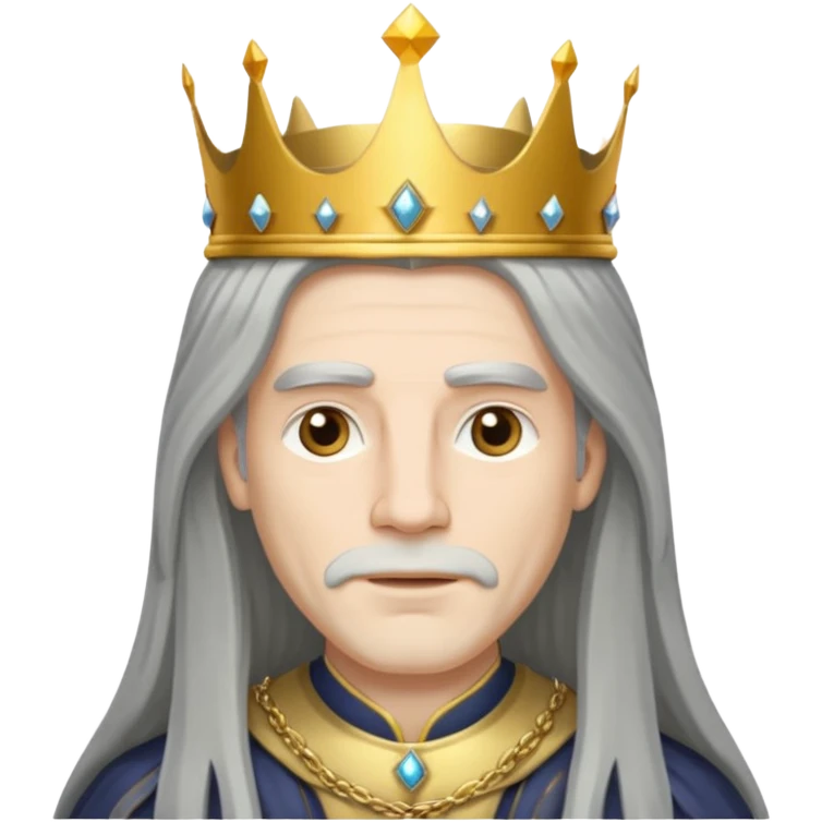king with pure grey long haired emoji