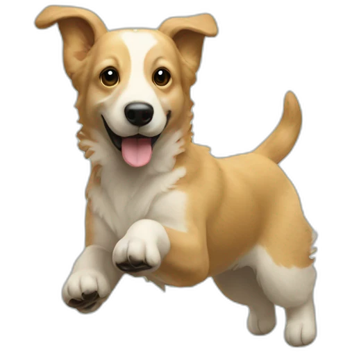 kleiner hund läuft und springt umher emoji