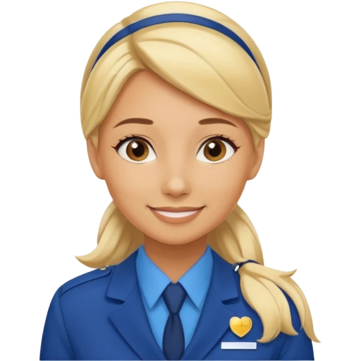 female flight attendant hugging emoji