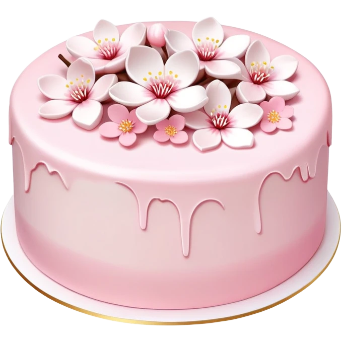 Cute Pastel pink and white Cherry Blossom Sakura Cake emoji